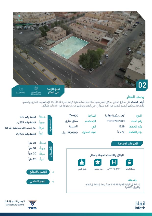 مخطط قطع مزاد اليمامة